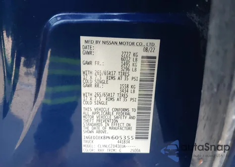 2023 Nissan Frontier Sv 4X4 z USA, uszkodzony, nr VIN 1N6ED1EK8PN605355